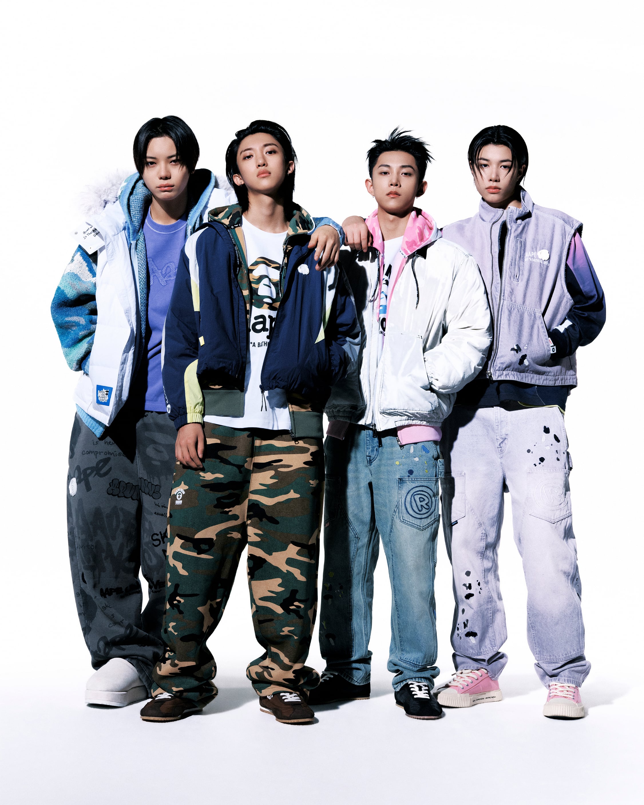 AAPE 聯手男團 LNGSHOT 推秋冬系列!粉藍、霧紫、迷彩 3 大配色,台灣販售據點同步公開!