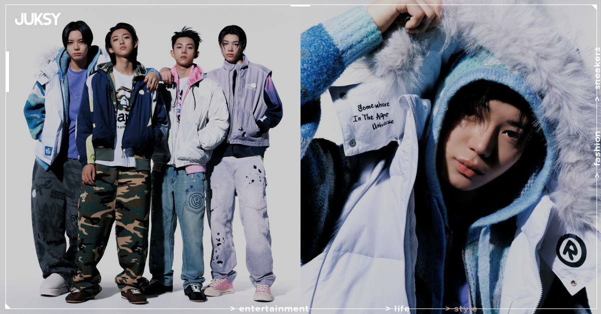 AAPE 聯手男團 LNGSHOT 推秋冬系列!粉藍、霧紫、迷彩 3 大配色,台灣販售據點同步公開!