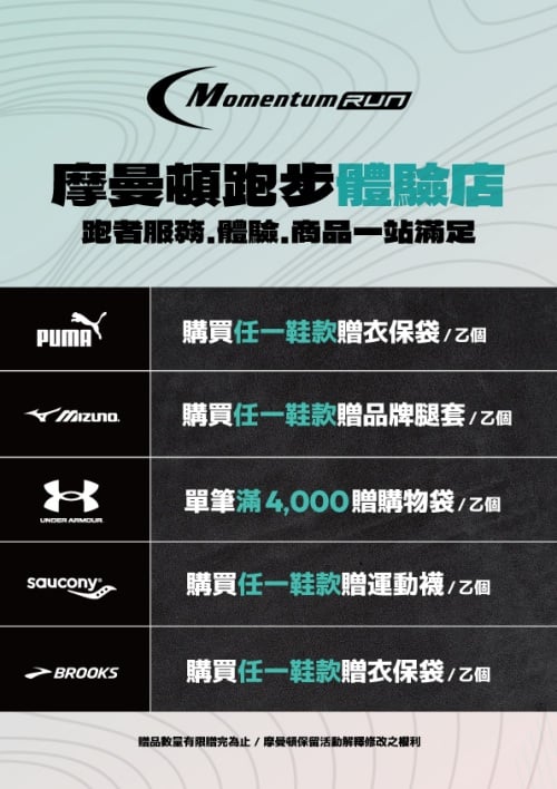 摩曼頓MOMENTUM RUN跑步體驗店登場!跨品牌跑鞋矩陣×3D足測×品牌試跑⋯服務一次搞定!