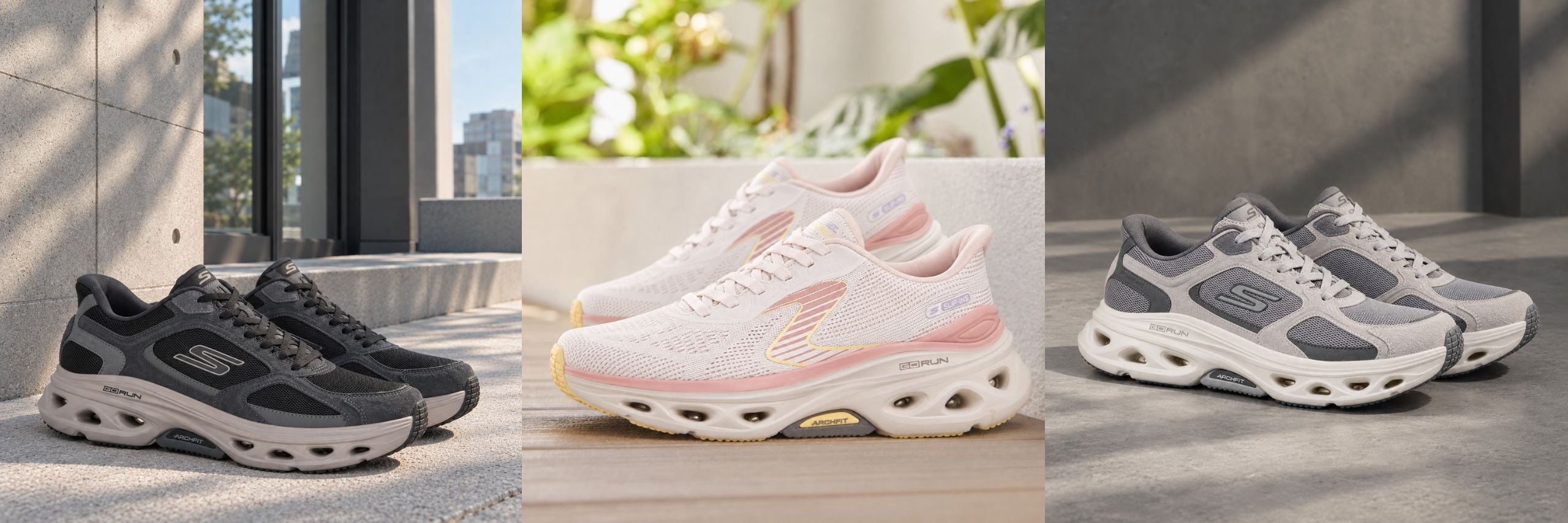 跟著舒華解鎖「舒式主場」!SKECHERS「C4 舒適科學公式」集結四大科技,解密輕盈好走關鍵!輕盈腳感結合幾何未來感,讓日常穿搭潮得有型!