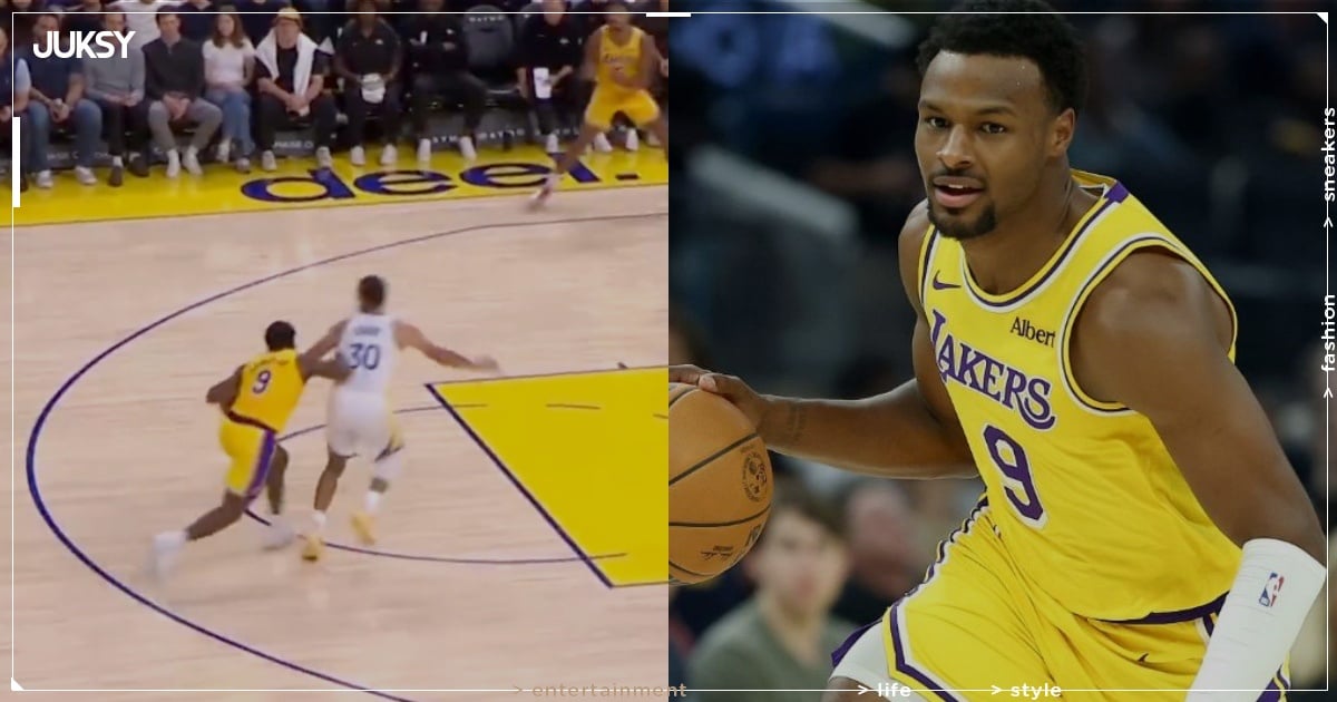 NBA/Bronny 進攻推 Curry 被抓進攻犯規!兩人都「笑出來」畫面引球迷熱議!
