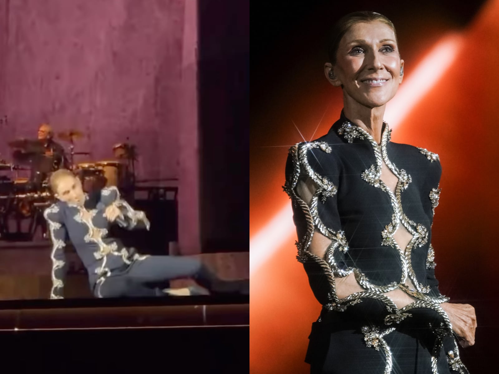 席琳狄翁 Celine Dion 巴黎演唱會突跌倒！她秒起身比讚繼續唱全場看傻 ！