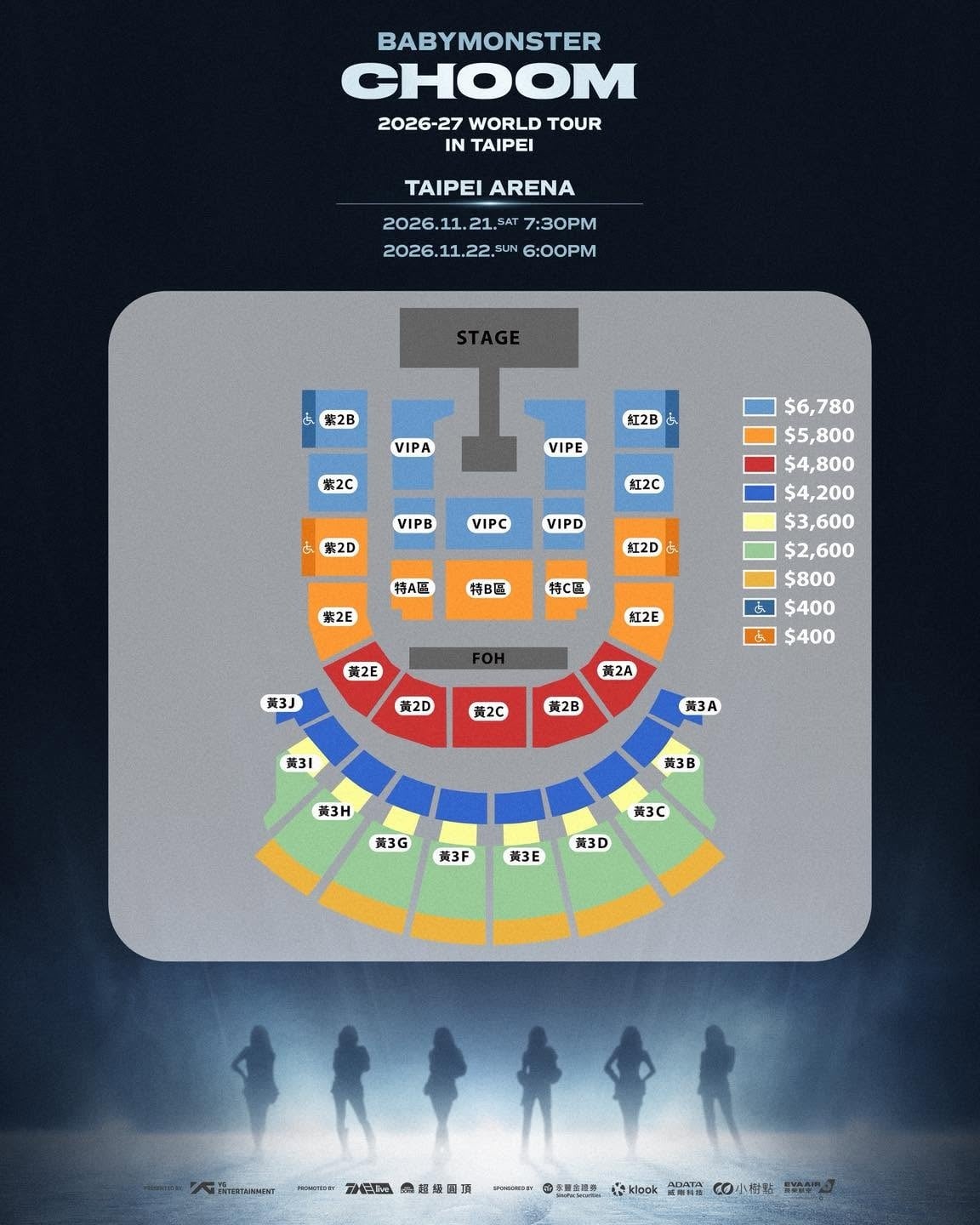 BABYMONSTER小巨蛋演唱會11/21、11/22登場!10/12起分階段開賣,票價800到6780元一次看!