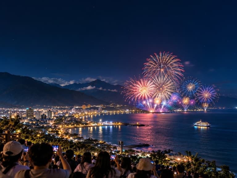 台東國慶煙火9大觀賞點公開！1.9萬發施放30分鐘，海上看焰火每人850元！