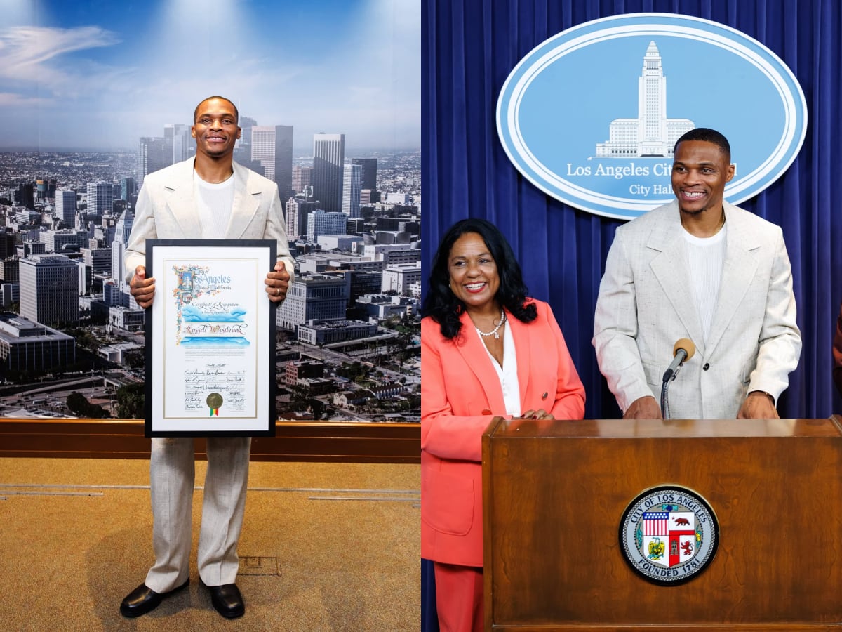 NBA／衛斯特布魯克 Russell Westbrook 獲洛杉磯市議會表揚！10月9日成專屬紀念日，網友喊：「善心龜！」