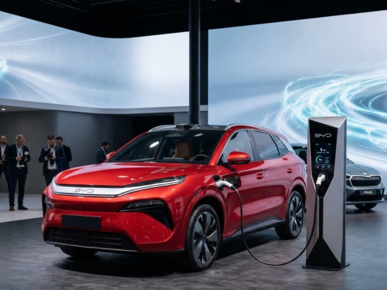 中國 BYD Atto 8 巴黎車展歐洲首秀，閃充5分鐘補電！三排座電動休旅槓上斯柯達 Peaq！