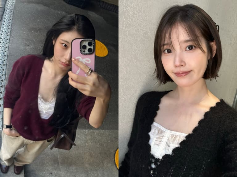 ITZY 彩領穿深V領針織秀日常！韓國 IU 同款熱潮讓9月交易額暴增621%！