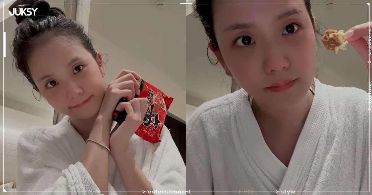 辛拉麵可以吃乾的嗎？Jisoo 示範另類吃法，網驚：「太重鹹了吧！」
