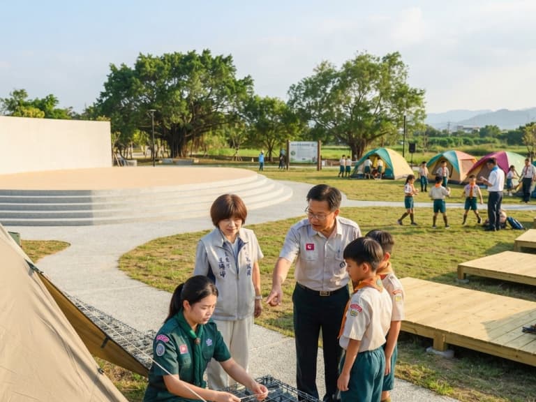嘉義市童軍大露營5.8億探索園區啟用！470人同場開營，素人劇場、國道市集也同步登場！