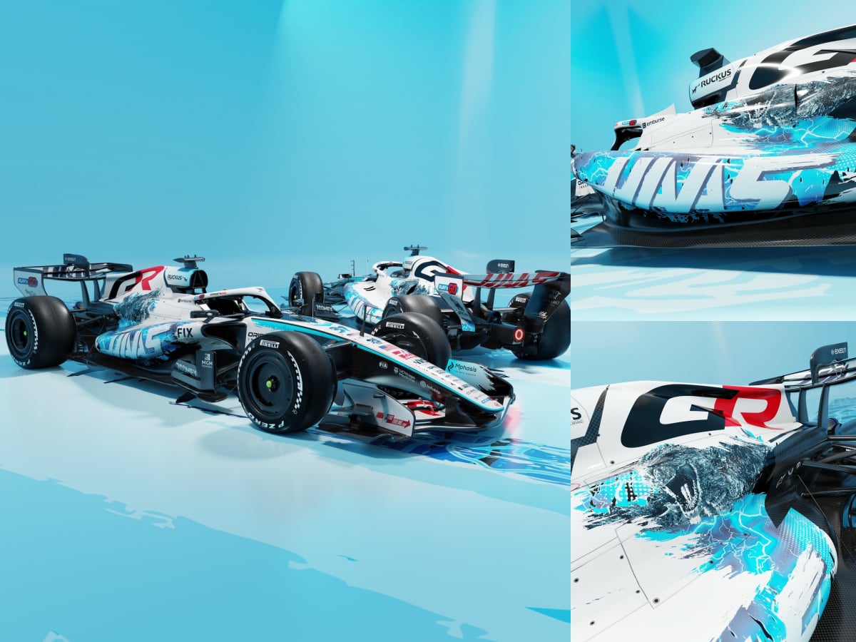 F1／哈斯 Haas 再攜手《哥吉拉-0.0》！美國大獎賽水藍塗裝曝光，粉絲喊：「今季最佳塗裝！」