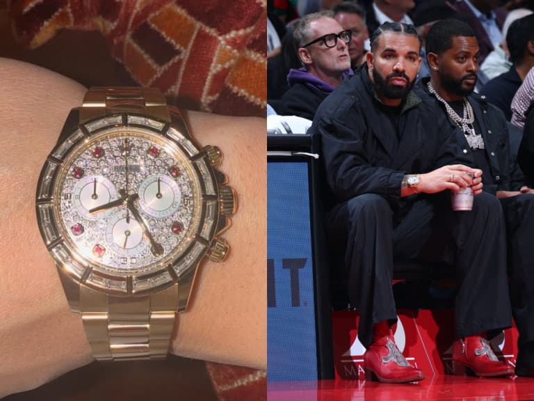 NBA／Drake 場邊戴滿鑽勞力士 Daytona 太耀眼！紅寶石時標極罕見現身⋯