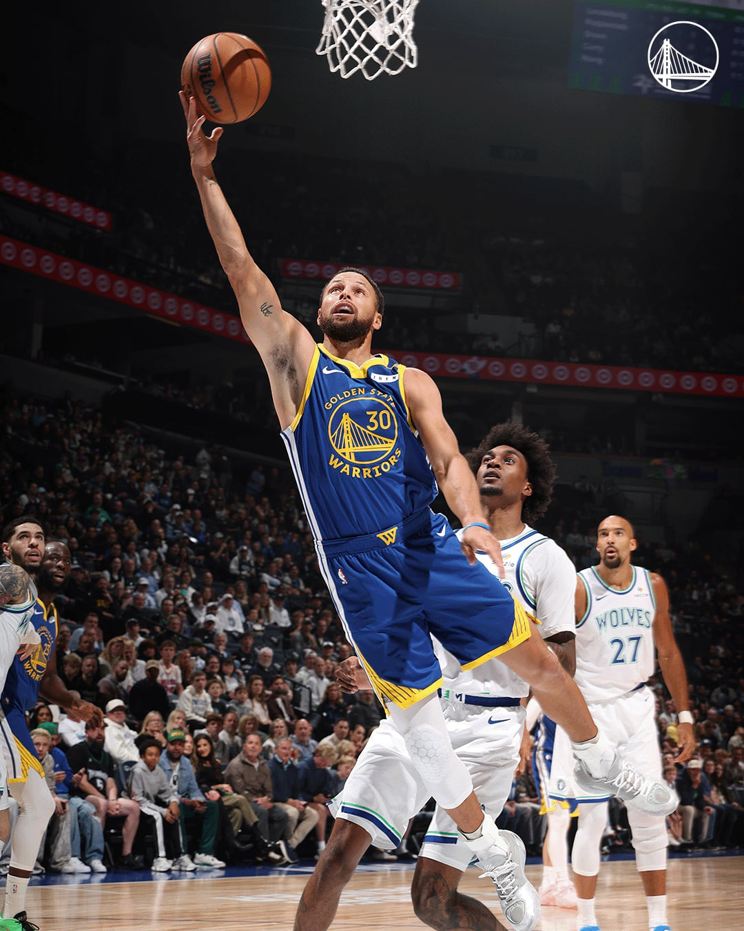 NBA/Stephen Curry 狂轟 44 分追平詹皇紀錄!勇士擊敗灰狼喜迎二連勝!