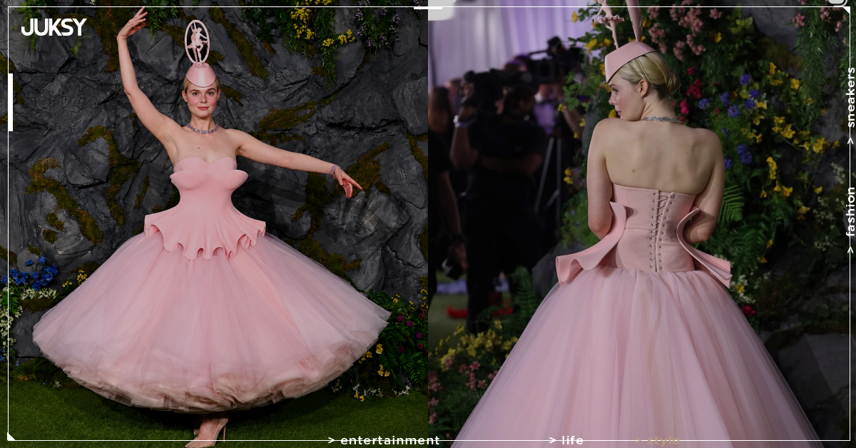 艾兒芬妮 Elle Fanning 穿芭蕾風禮服登倫敦紅毯!《飢餓遊戲:黎明收割》前傳 Effie 造型曝光!
