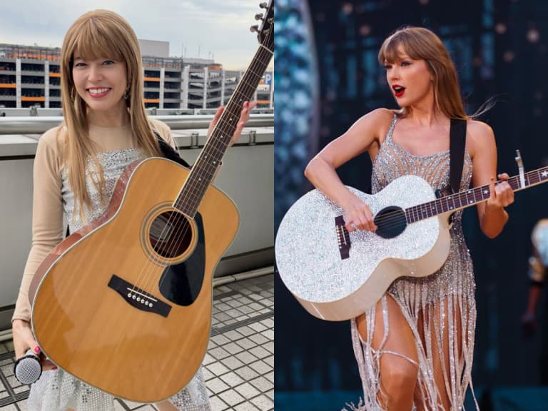 神田愛花萬聖節扮泰勒絲 Taylor Swift！金髮配銀色洋裝抱吉他，粉絲讚：「品味太好了！」