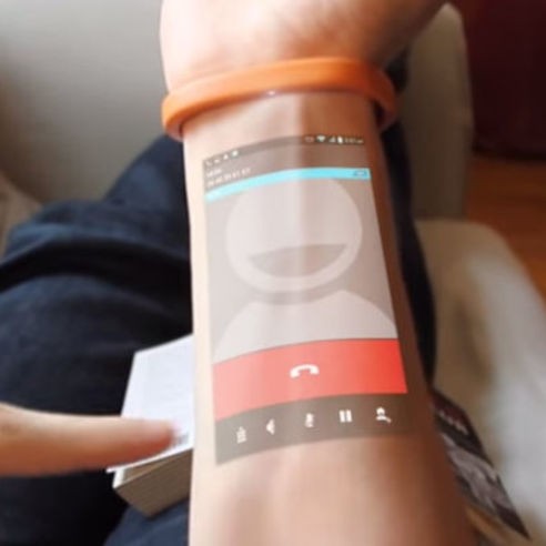 智慧型手機再進化？！神奇手環把你的手腕變成螢幕啦！