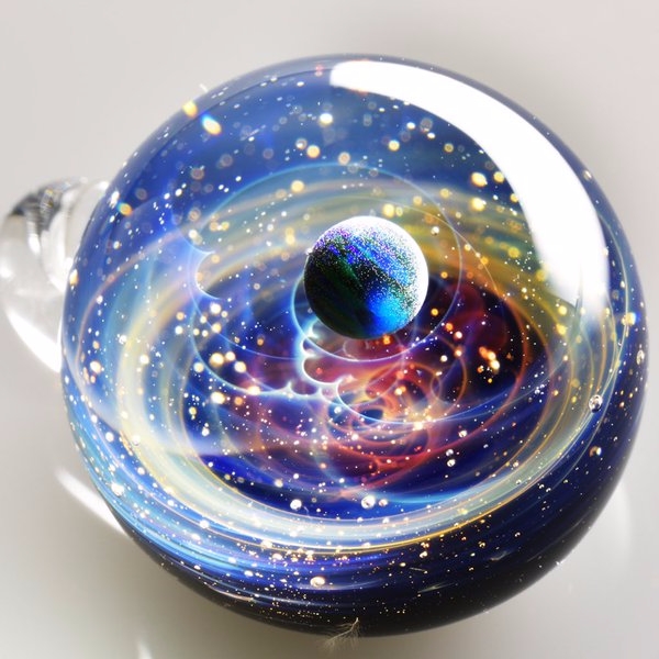 絕美！在玻璃珠中看見「銀河系」還可以串成項鍊