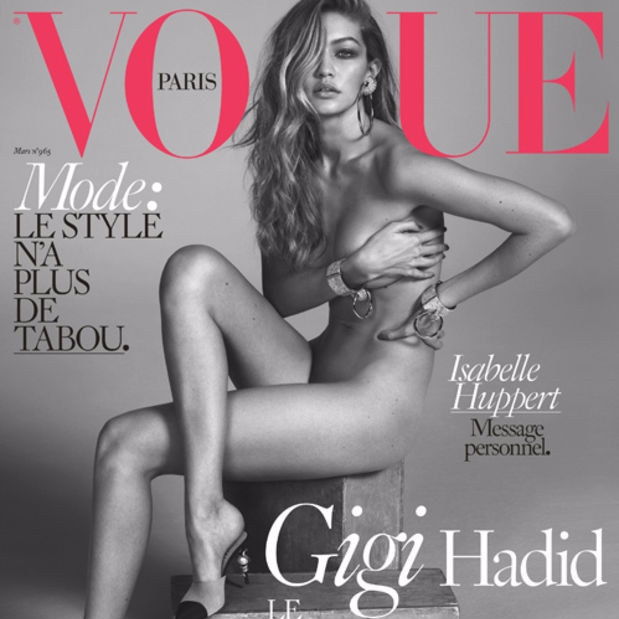 Gigi Hadid 全裸登上 Vogue 封面　展現 20 歲性感的名模胴體
