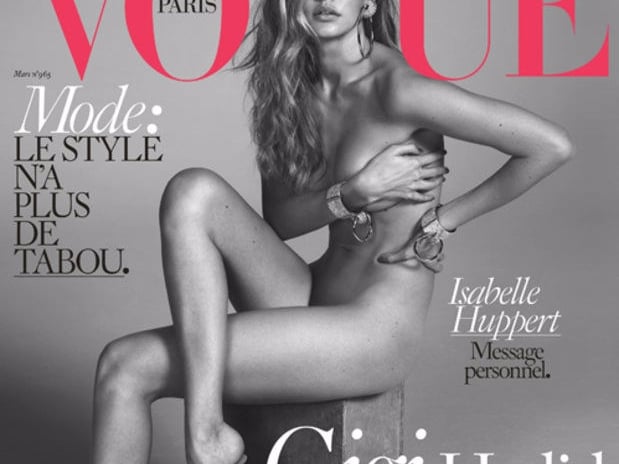 Gigi Hadid 全裸登上 Vogue 封面　展現 20 歲性感的名模胴體