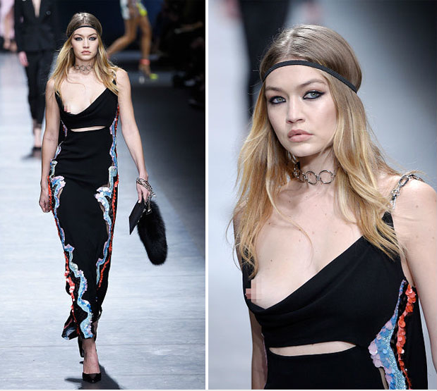 Gigi Hadid 走秀時不慎露點 她展現專業模特兒態度淡定走完!