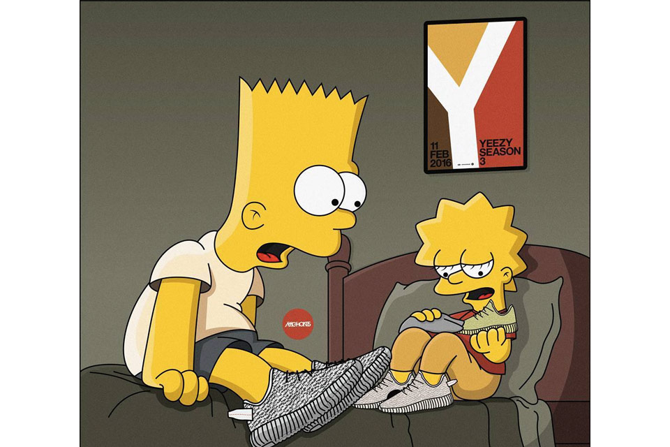 是有沒有這麼帥 當辛普森一家都是肯爺 YEEZY 的粉絲...