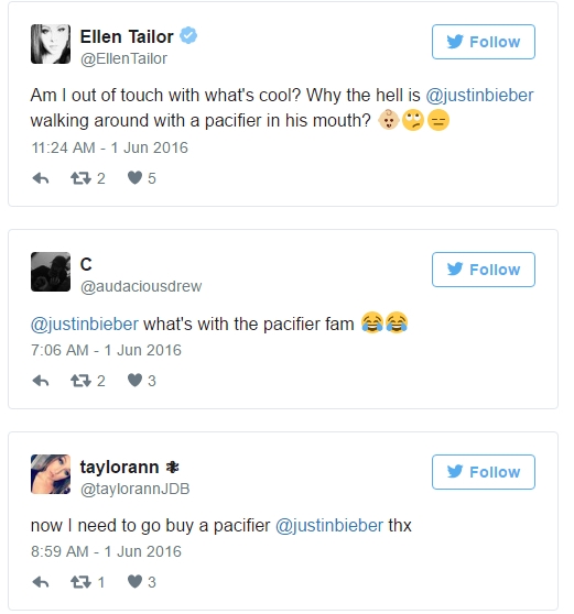 新潮流趨勢？小賈斯汀「吸奶嘴」到處趴趴走　背後原因居然是...