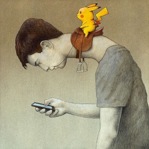 波蘭藝術家作畫諷刺《Pokémon Go》玩家！到底是誰玩誰？