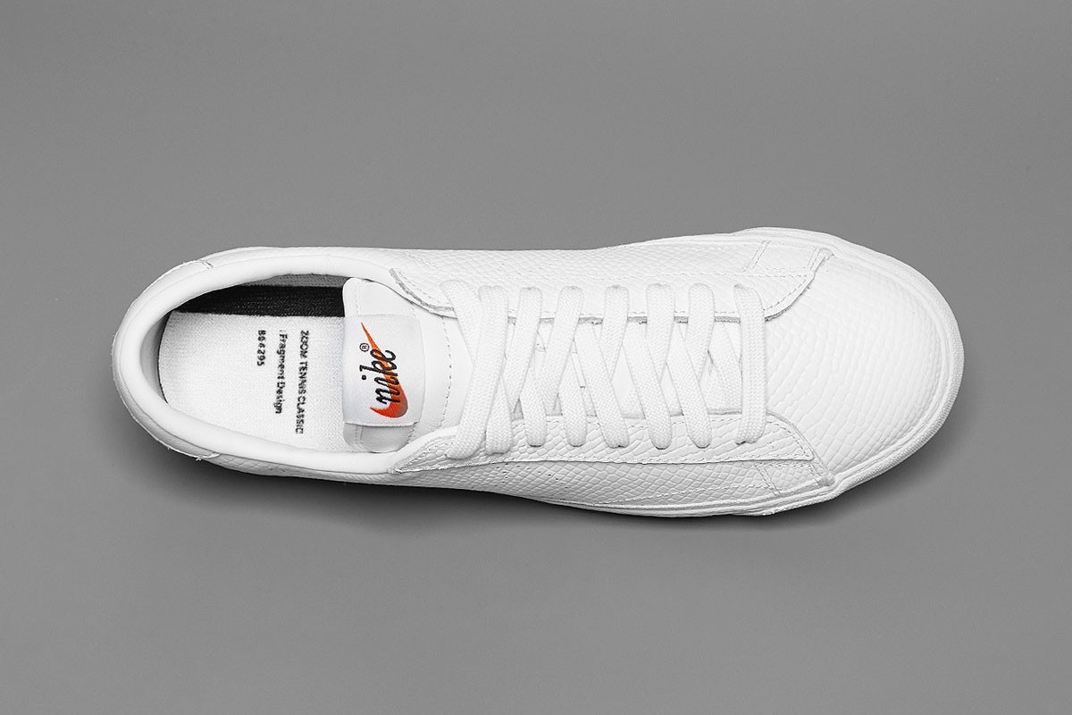 小閃電加持 fragment design x Nike 聯名 Zoom Tennis Classic AC 全白配色曝光