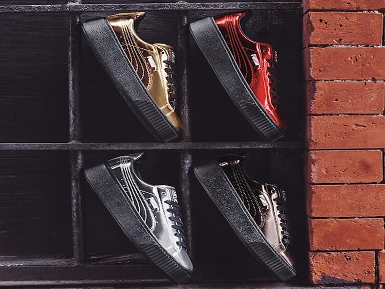 今年秋冬女孩兒們必敗的金屬厚底潮鞋PUMA Basket Platform Metallic,全台限定門市搖滾登場!