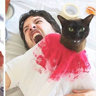 這名男子用貓咪玩出「低預算 Cosplay」　喵星人可愛模樣讓人忍不住爆笑！