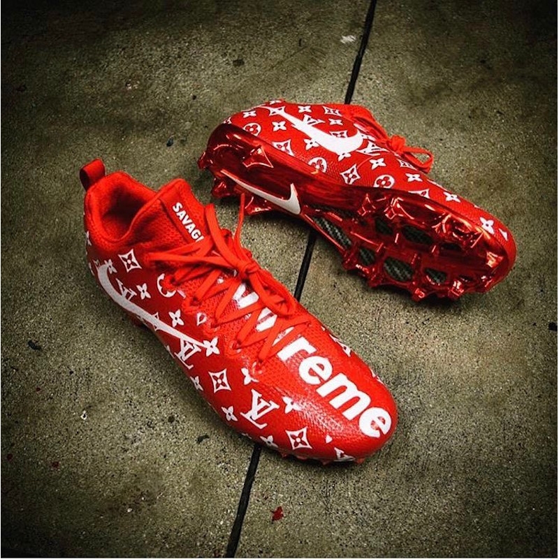 沒有極限 ! 「Supreme x Nike x LV」 三方聯名最狂足球鞋 Odell Beckham 正式上腳啦 !