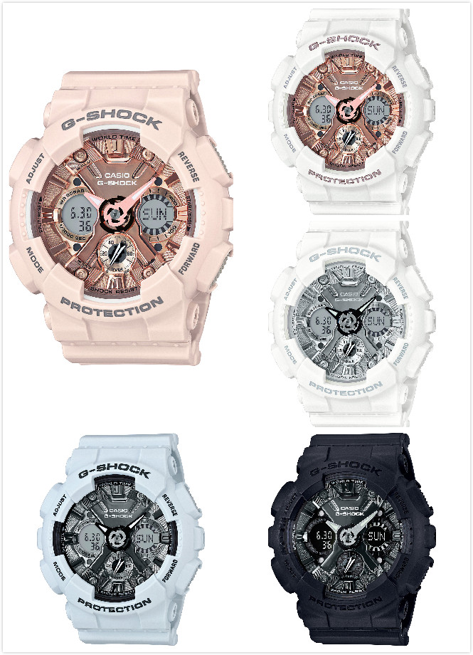 G-SHOCK S Series 2017全新系列 GMA-S120MF MONOTONE STYLE混搭金屬感錶盤 打造潮流時尚風
