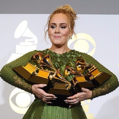 葛萊美獎最大贏家 Adele 霸氣連拿五獎 Beyoncé 動人致詞呼籲大眾挑戰禁忌