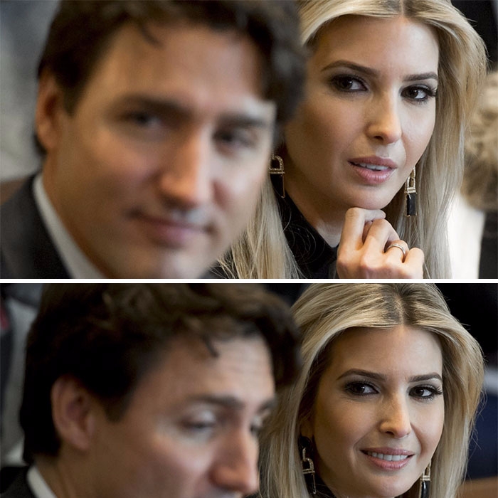 在場女性都不禁犯花痴！加拿大總理長相太帥氣　川普女兒看入迷的表情網路瘋傳！