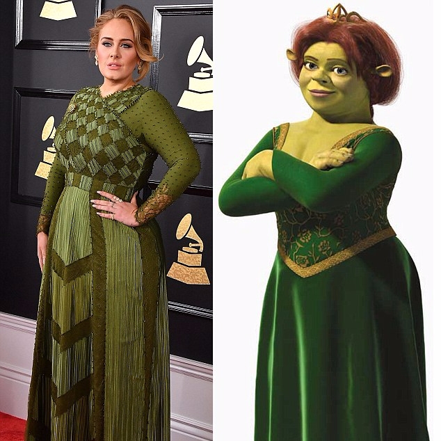 綠色禮服被網友笑是史瑞克「費歐娜公主」　愛黛兒爆氣：我不管啦，那是 Givenchy！