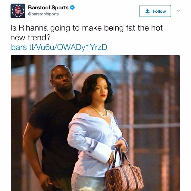 體育記者狂酸「肥到像相撲選手」將成最新潮流　蕾哈娜終於正面反擊！