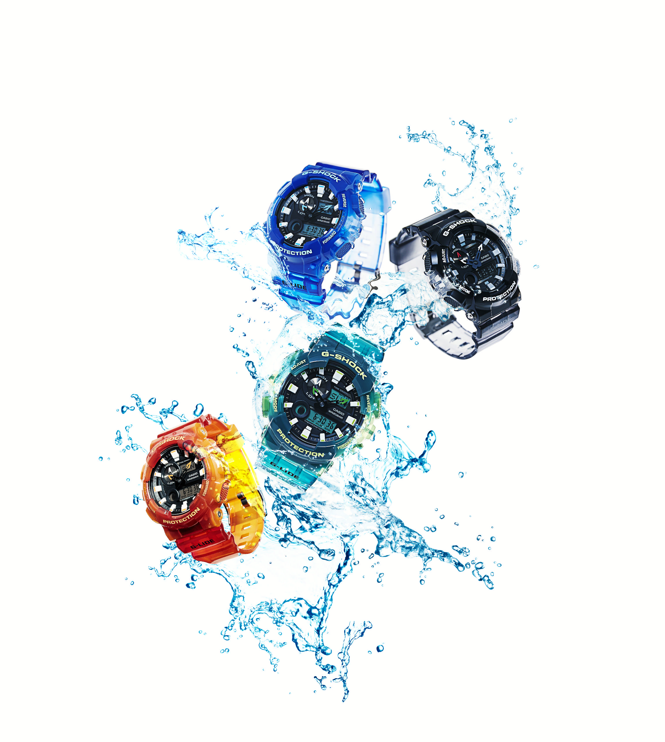 CASIO G-SHOCK & BABY-G迎夏新設計 漸層透色視覺沁涼 G-SHOCK G-LIDE潮汐資訊、溫度感測機能 世界頂級衝浪選手心中首選