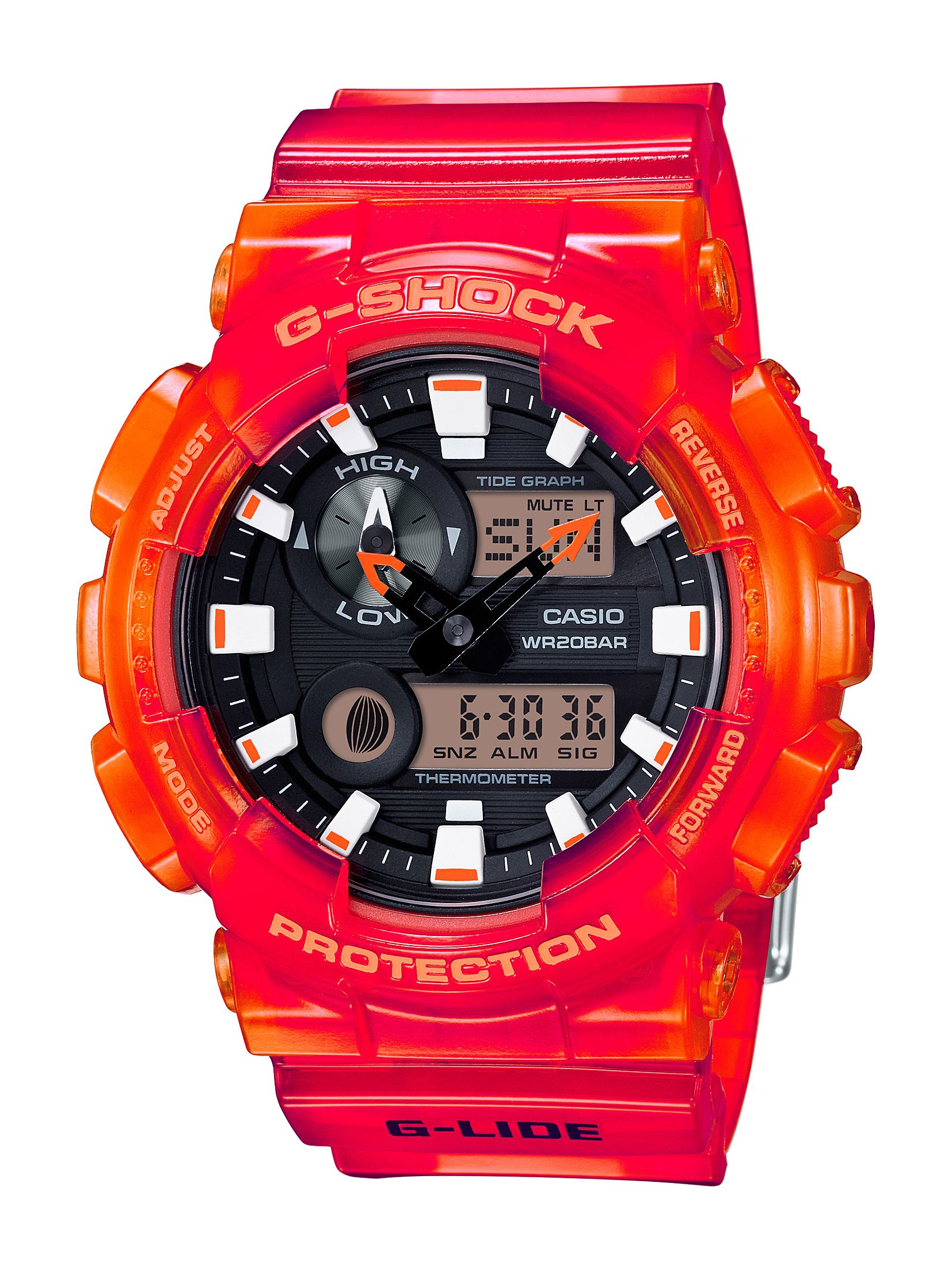 CASIO G-SHOCK & BABY-G迎夏新設計 漸層透色視覺沁涼 G-SHOCK G-LIDE潮汐資訊、溫度感測機能 世界頂級衝浪選手心中首選