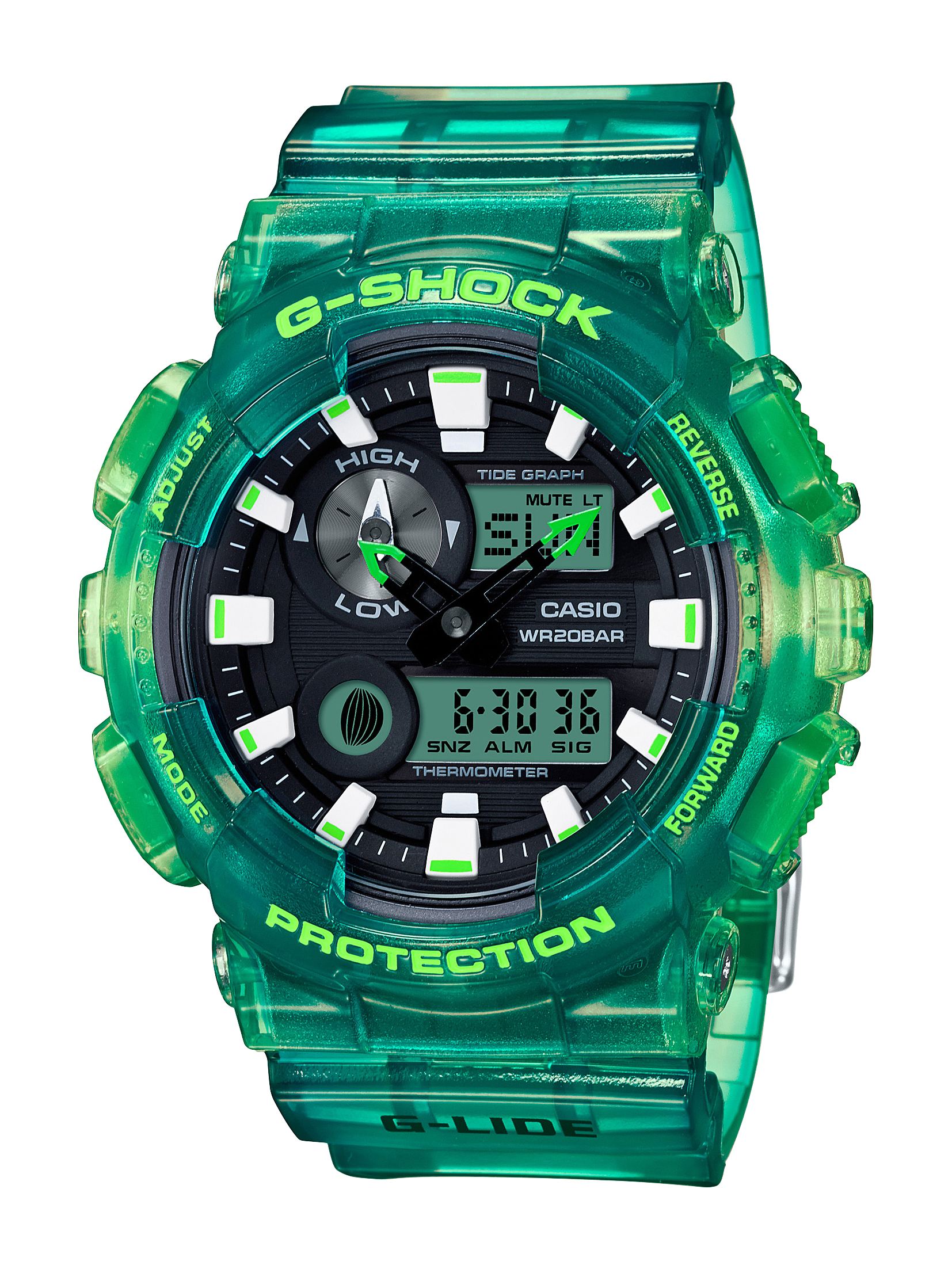 CASIO G-SHOCK & BABY-G迎夏新設計 漸層透色視覺沁涼 G-SHOCK G-LIDE潮汐資訊、溫度感測機能 世界頂級衝浪選手心中首選