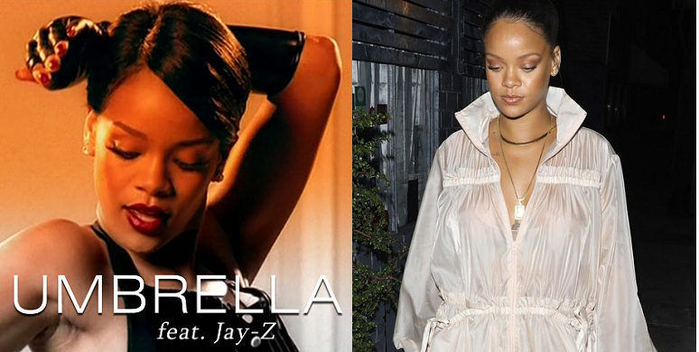 雨傘天后蕾哈娜街拍「雨衣」新潮流，一件雨衣竟要價台幣8萬?