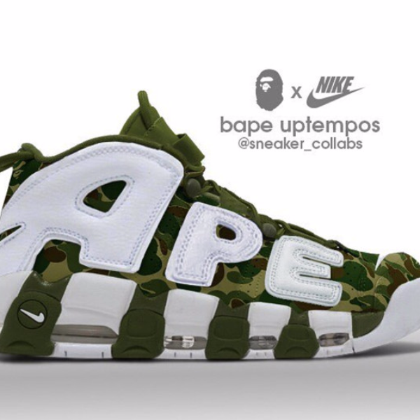 Nike Air More Uptempo x A Bathing Ape 大 APE 字樣迷彩鞋款發行？！