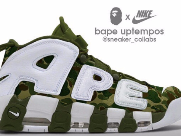 Nike Air More Uptempo x A Bathing Ape 大 APE 字樣迷彩鞋款發行？！