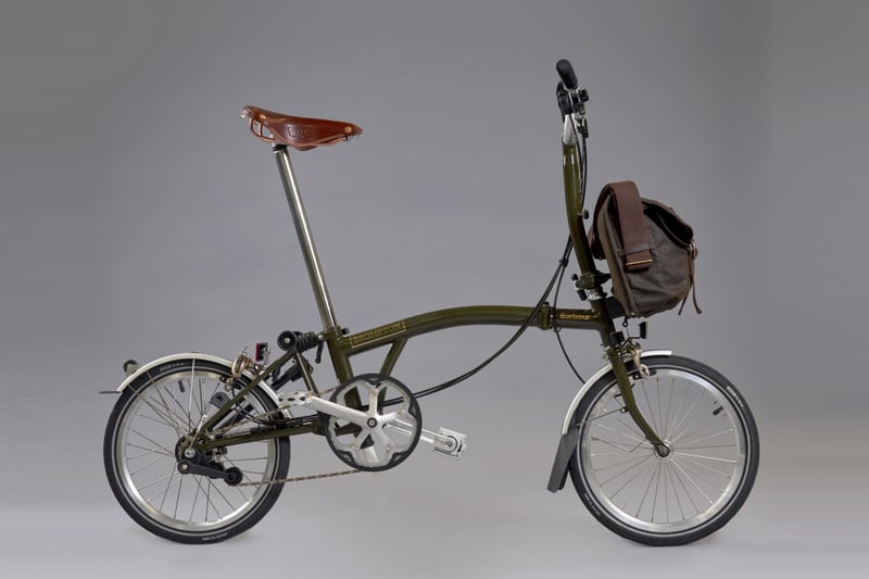 barbour x brompton 全球限量聯名摺疊自行車 油布隨行包組合 $72,000