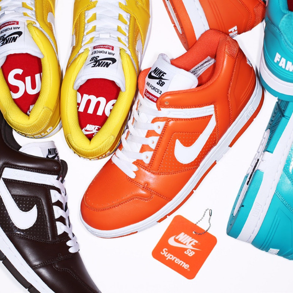 Supreme X Nike SB Air Force 2 聯名鞋款鮮艷色彩、強力登場！