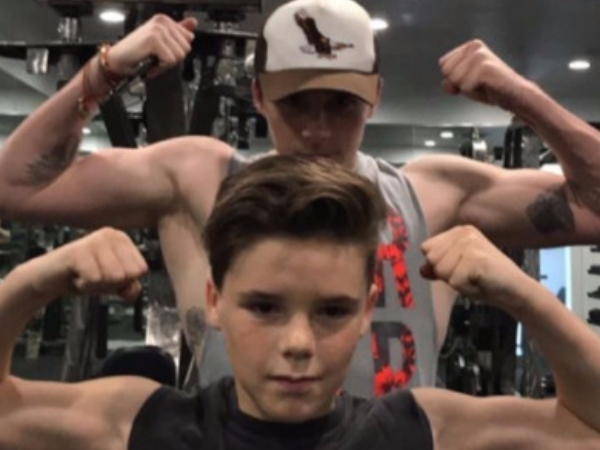 12 歲就開始上健身房！布魯克林帶弟弟狂舉啞鈴　勤奮要鍛練出肌肉身材！