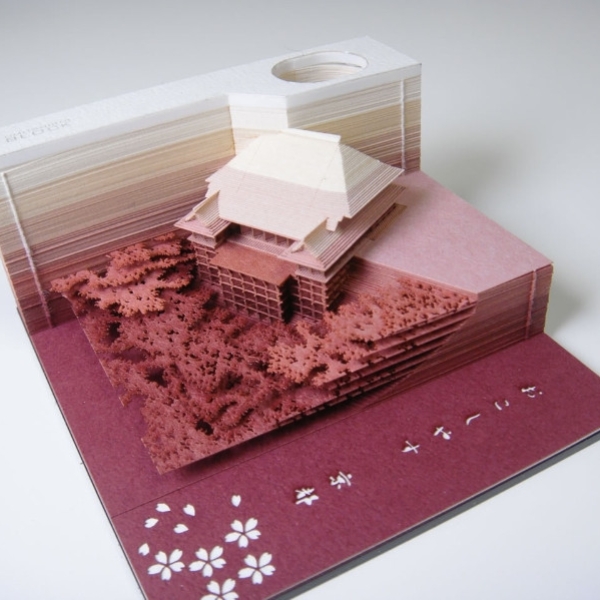 文具控瘋狂！日本推出絕美「紙雕便條紙」　每撕一張紙就會創造出超凡模型！