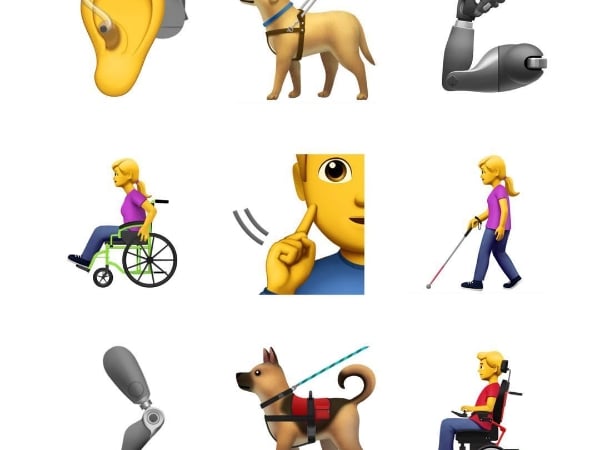 更多元化!Apple 將在 2019 推出身障人士 Emoji 表情符號,導盲犬和助聽器都出現!