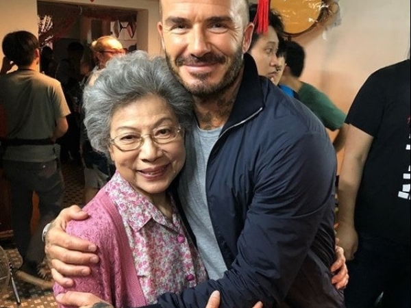 貝克漢前往澳門挺慈善活動，頭上也順便增加了新刺青！