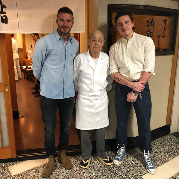 野生的貝克漢這麼帥!帶大兒子布魯克林暢遊東京 見習築地市場鮪魚拍賣!