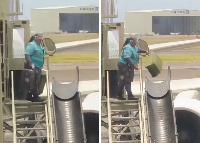 乘客的夢魘!網友拍到航空員工摔行李箱現實畫面 「難怪有時候會被摔壞」!