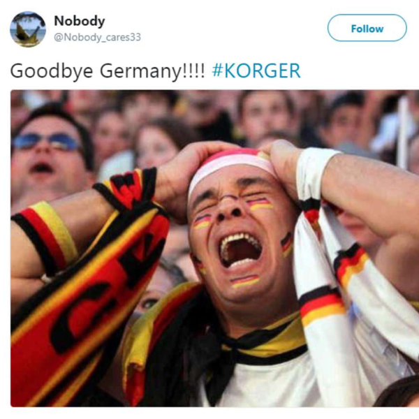 〔2018世足賽〕德國 0：2 輸給南韓恥辱性出局　國外網友瘋狂嘲諷上屆冠軍！